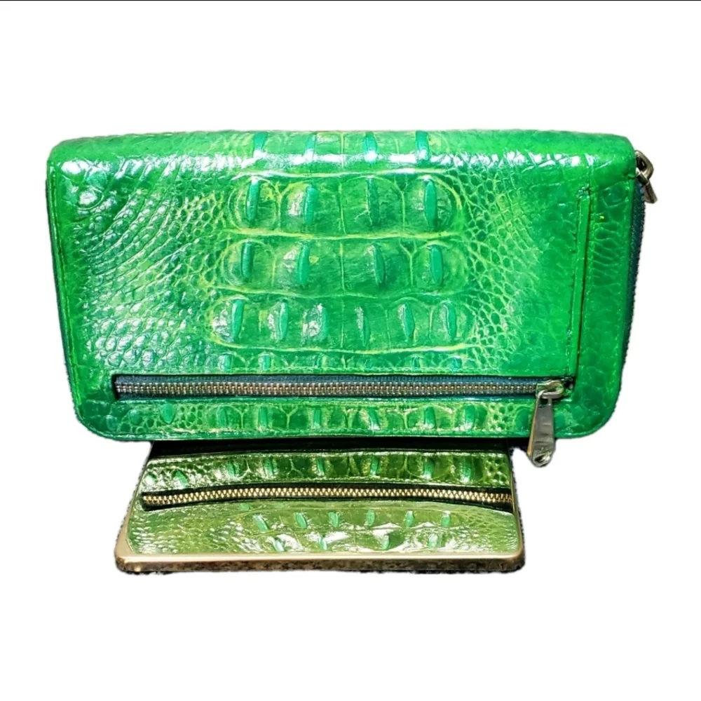 Brahmin Artist DYED Electric Lime Green Wallet